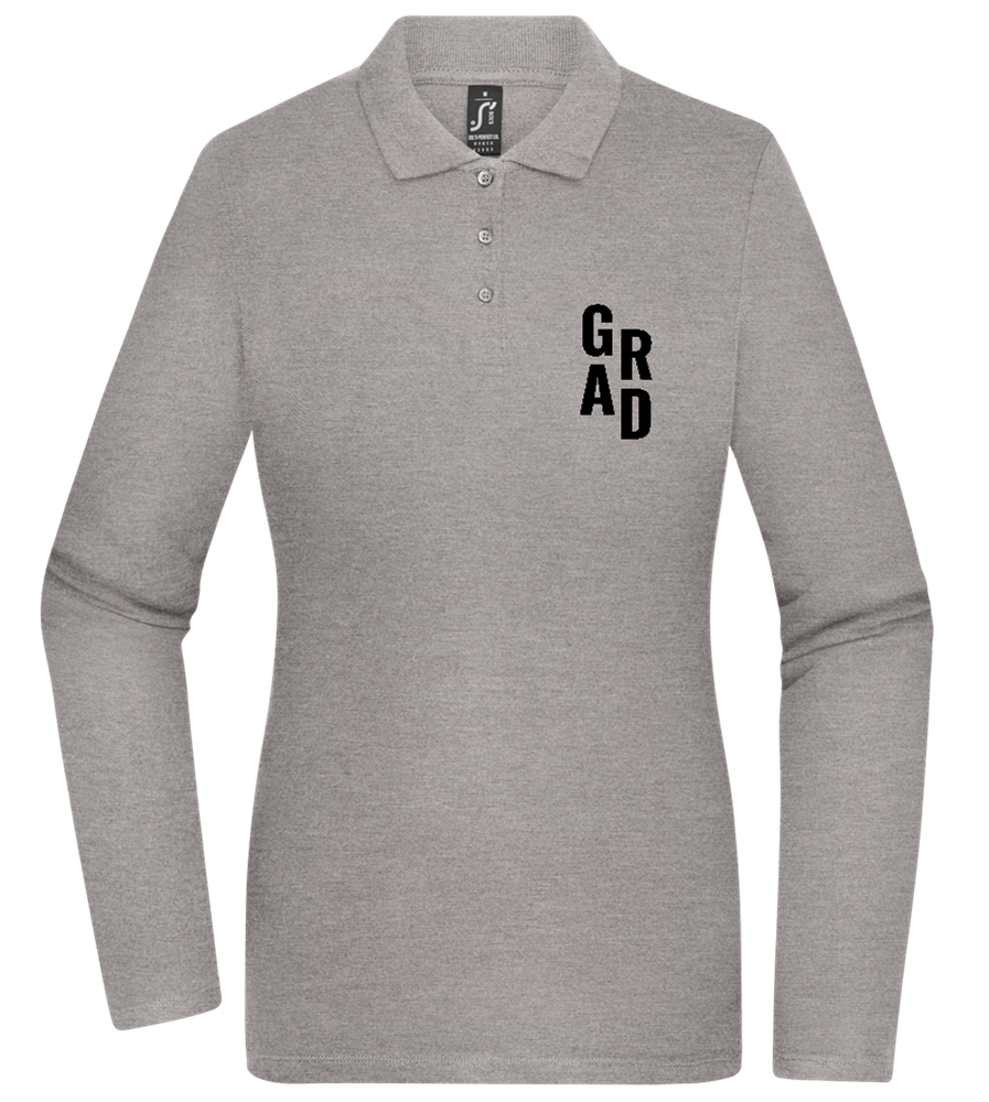 Grad Design - Premium Women´s long sleeve polo shirt_ORION GREY II_front