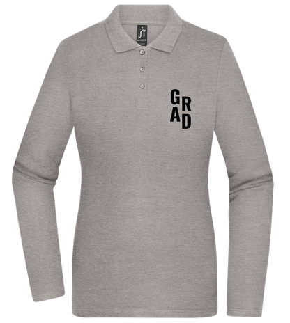 Grad Design - Premium Women´s long sleeve polo shirt_ORION GREY II_front