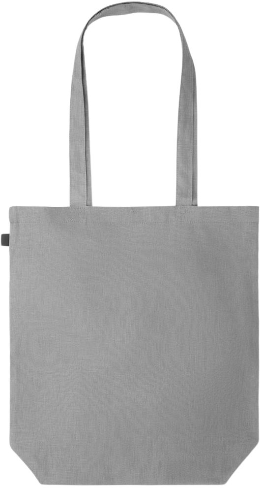 Vintage Teacher Design - Premium colored organic hemp tote bag_GREY_back