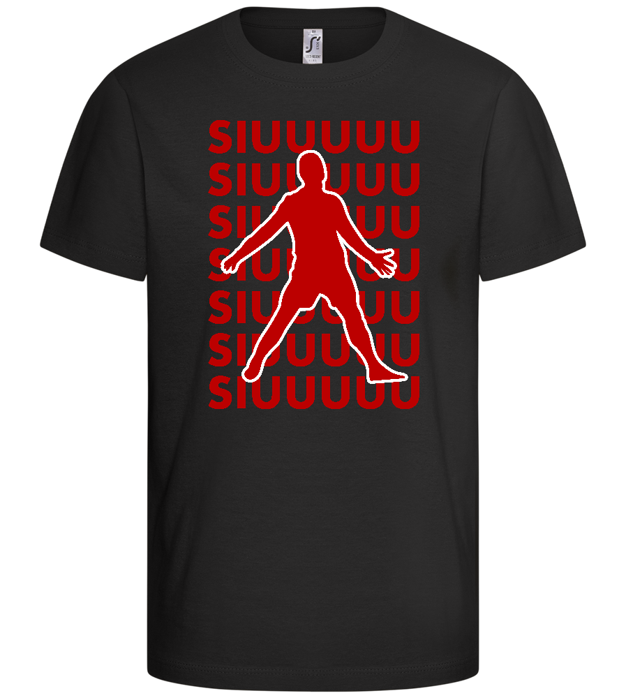 Siuuu Celebration Design - Basic kids t-shirt_DEEP BLACK_front