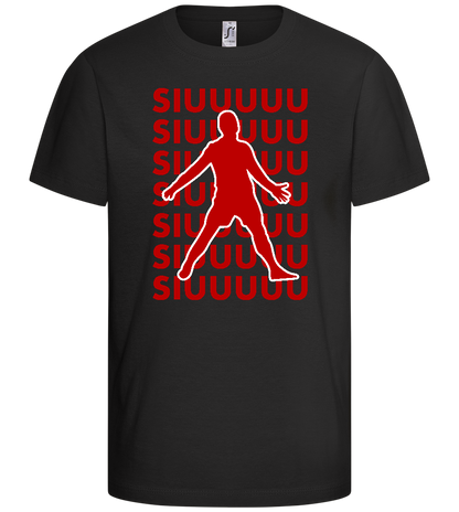 Siuuu Celebration Design - Basic kids t-shirt_DEEP BLACK_front