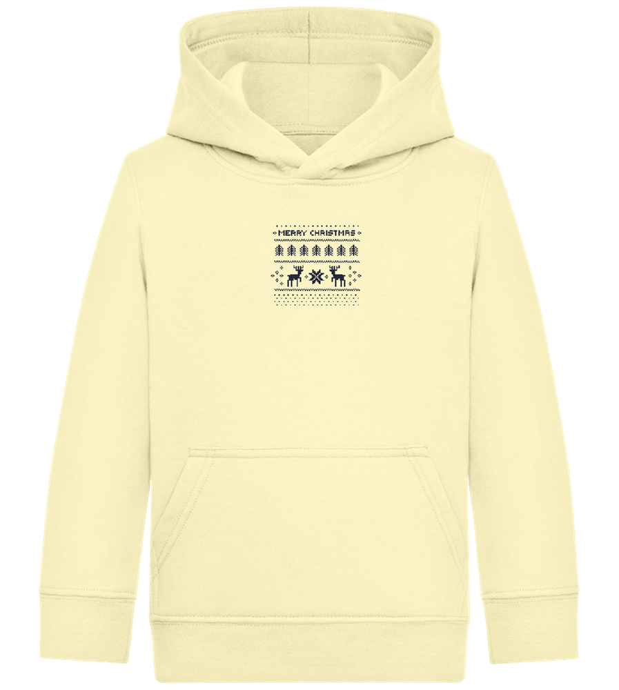 8-Bit Christmas Design - Comfort Kids Hoodie_AMARELO CLARO_front