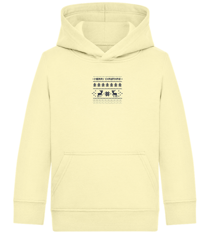 8-Bit Christmas Design - Comfort Kids Hoodie_AMARELO CLARO_front