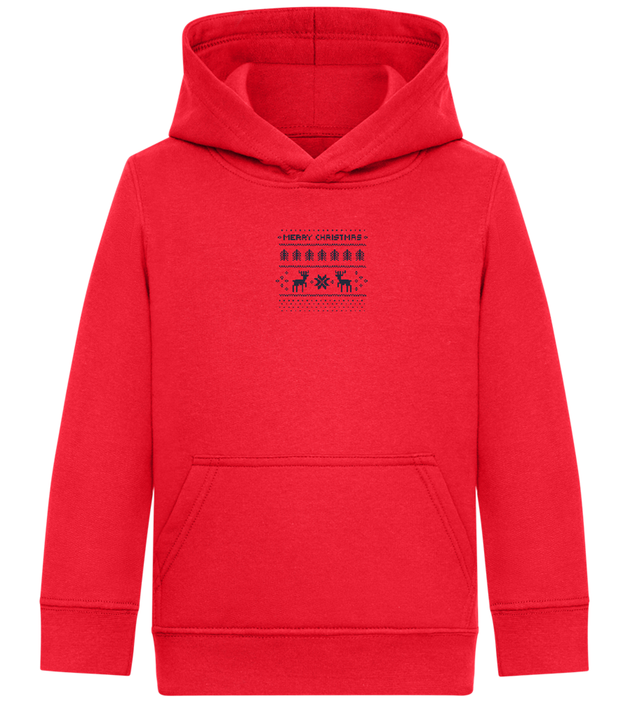 8-Bit Christmas Design - Comfort Kids Hoodie_BRIGHT RED_front