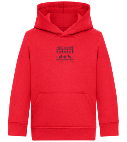 8-Bit Christmas Design - Comfort Kids Hoodie_BRIGHT RED_front