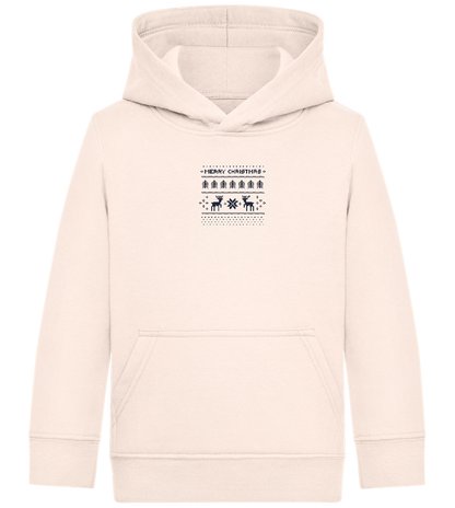 8-Bit Christmas Design - Comfort Kids Hoodie_LIGHT PEACH ROSE_front