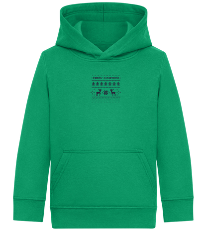 8-Bit Christmas Design - Comfort Kids Hoodie_MEADOW GREEN_front