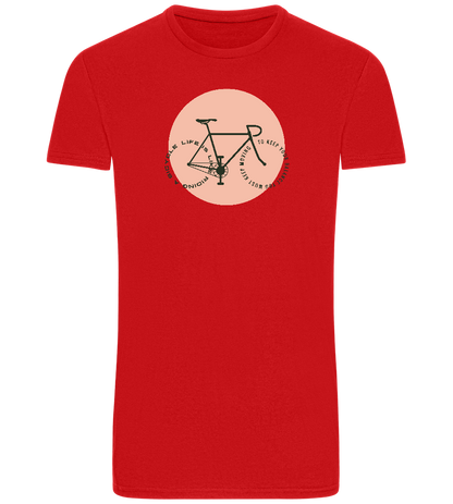 Bicycle Life Keep Moving Design - Basic Unisex T-Shirt_RED_front