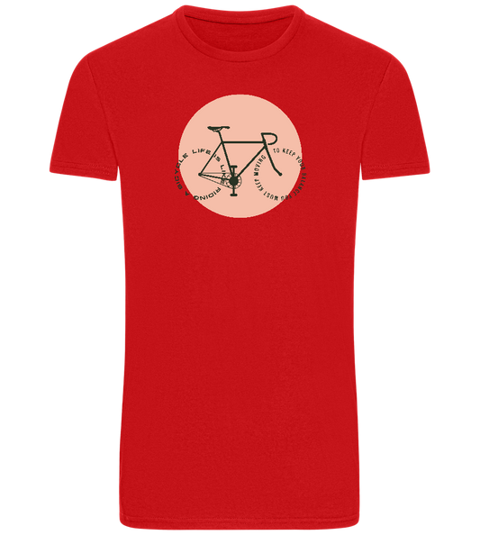 Bicycle Life Keep Moving Design - Basic Unisex T-Shirt_RED_front