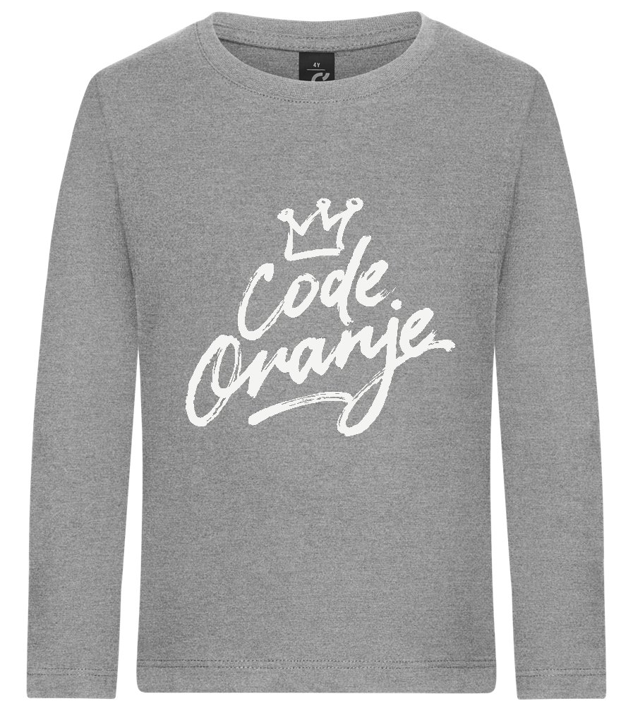 Code Oranje Kroontje Design - Premium kids long sleeve t-shirt_ORION GREY_front