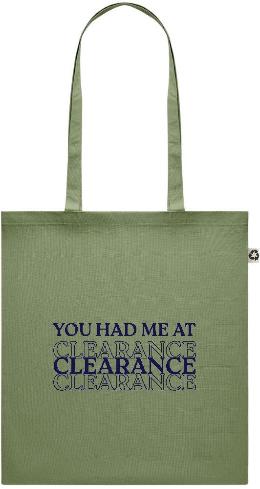 Clearance Design - Recycled cotton colored shopping bag_GREEN_front