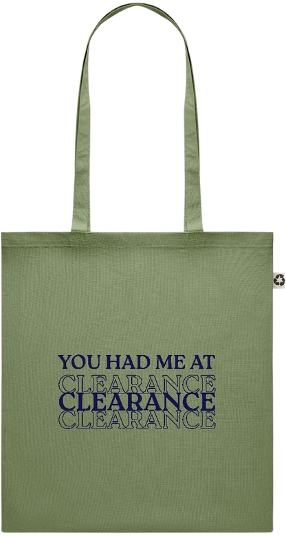 Clearance Design - Recycled cotton colored shopping bag_GREEN_front