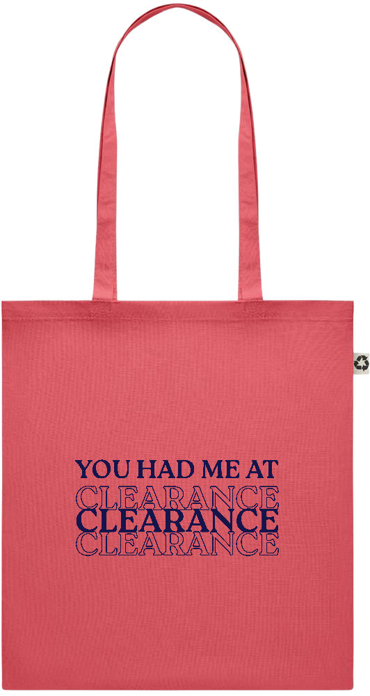 Clearance Design - Recycled cotton colored shopping bag_RED_front