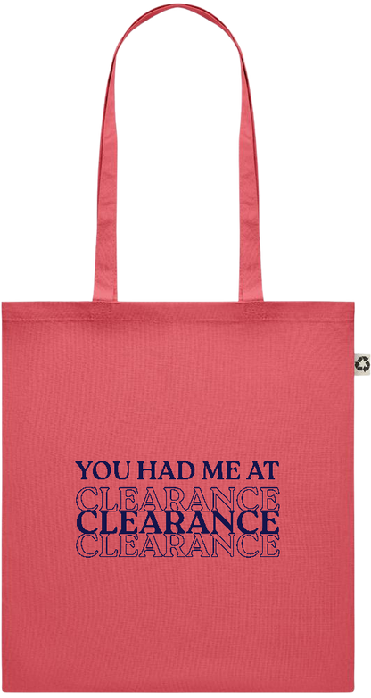 Clearance Design - Recycled cotton colored shopping bag_RED_front