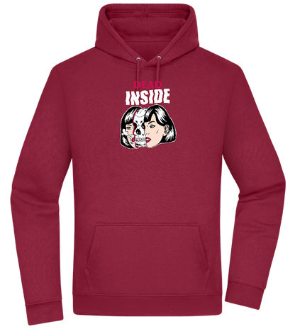 Dead Inside Skull Design - Premium Essential Unisex Hoodie_BORDEAUX_front