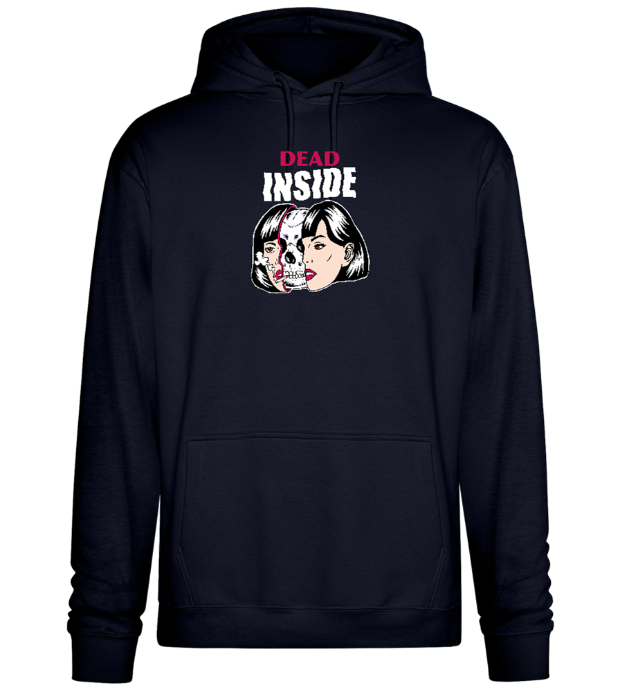 Dead Inside Skull Design - Premium Essential Unisex Hoodie_FRENCH NAVY_front