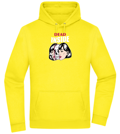 Dead Inside Skull Design - Premium Essential Unisex Hoodie_YELLOW_front