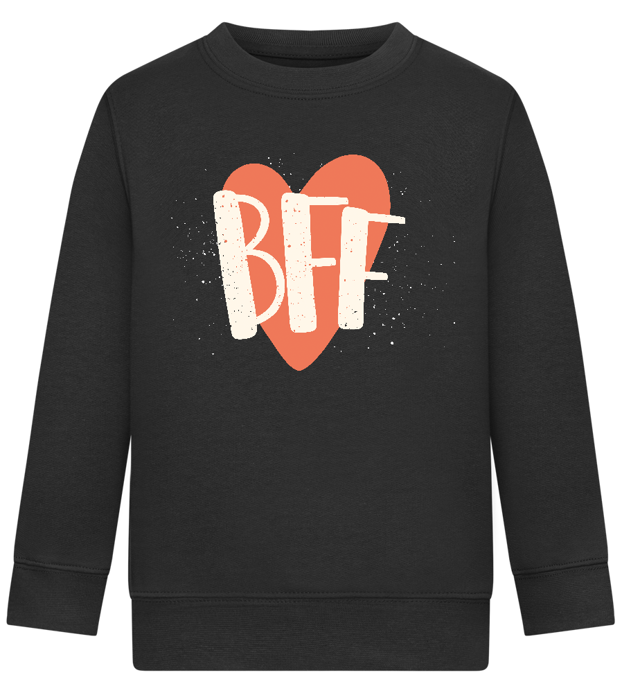 BFF Heart Design - Comfort Kids Sweater_BLACK_front