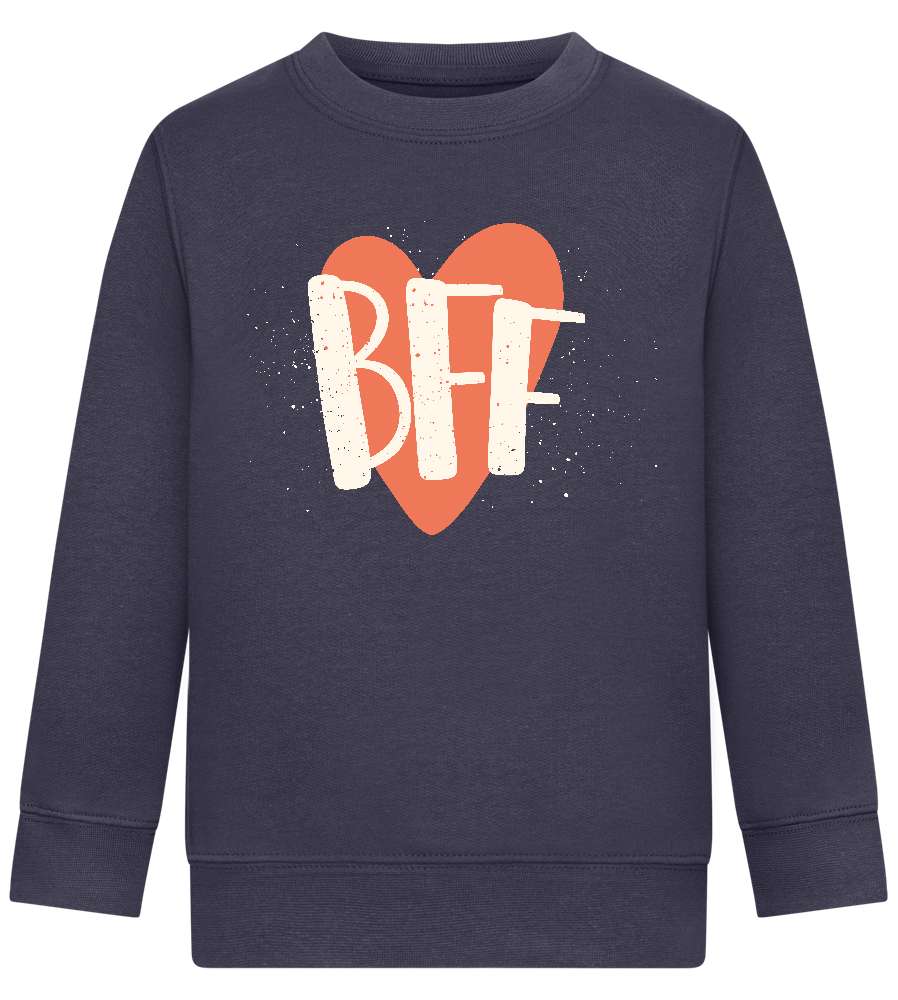 BFF Heart Design - Comfort Kids Sweater_FRENCH NAVY_front