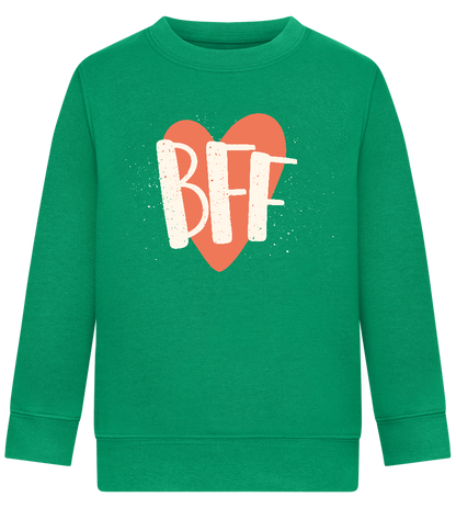 BFF Heart Design - Comfort Kids Sweater_MEADOW GREEN_front