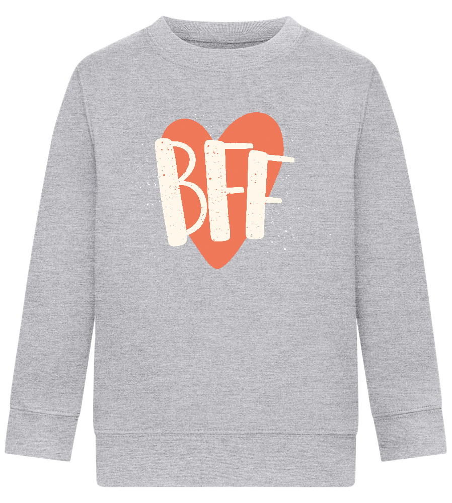 BFF Heart Design - Comfort Kids Sweater_ORION GREY II_front