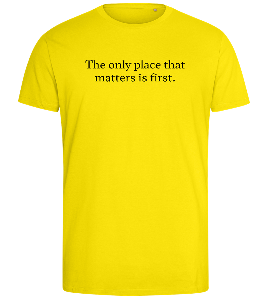 The Only Place That Matters Design - Comfort men's fitted t-shirt_YELLOW_front