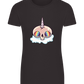 Skull Unicorn Design - Basic women's fitted t-shirt_DEEP BLACK_front