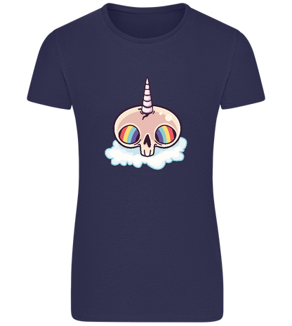 Skull Unicorn Design - Basic women's fitted t-shirt_FRENCH NAVY_front