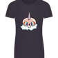 Skull Unicorn Design - Basic women's fitted t-shirt_MOUSE GREY_front