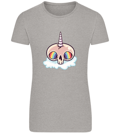 Skull Unicorn Design - Basic women's fitted t-shirt_ORION GREY_front