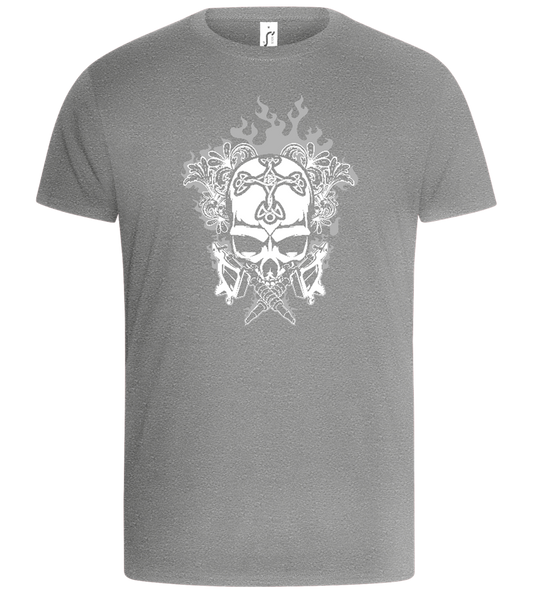 Skull With Flames Design - Basic Unisex T-Shirt_ORION GREY_front