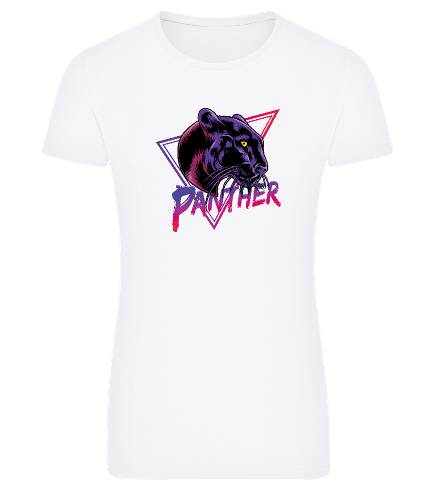 Retro Panther 1 Design - Comfort women's fitted t-shirt_WHITE_front
