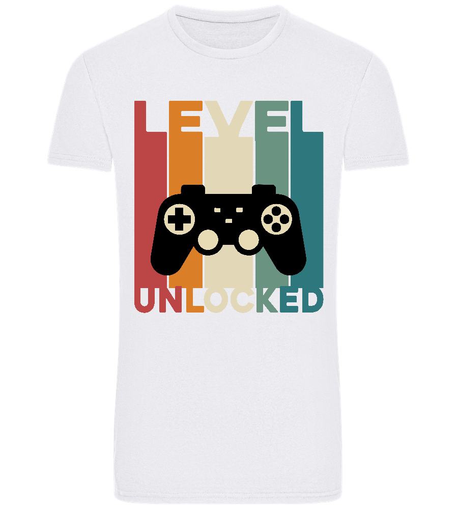 Level Unlocked Game Controller Design - Basic Unisex T-Shirt_WHITE_front