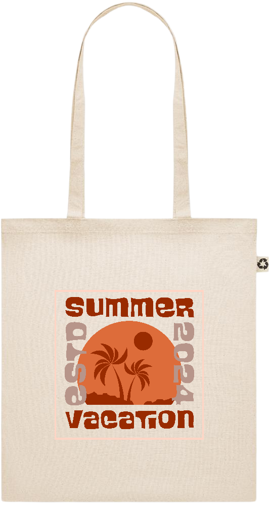 Summer Vacation Design - Recycled cotton shopping bag_BEIGE_front