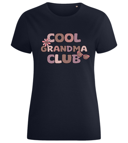 Retro Cool Grandma Club Design - Comfort women's fitted t-shirt_FRENCH NAVY_front