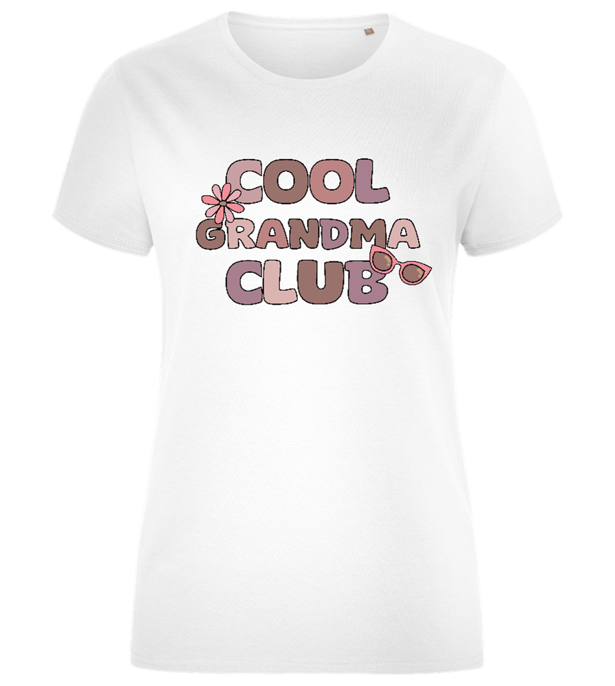 Retro Cool Grandma Club Design - Comfort women's fitted t-shirt_WHITE_front