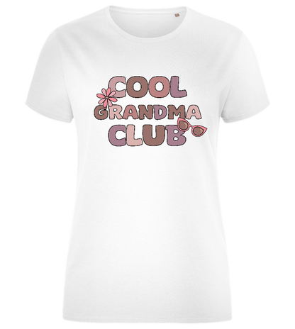 Retro Cool Grandma Club Design - Comfort women's fitted t-shirt_WHITE_front