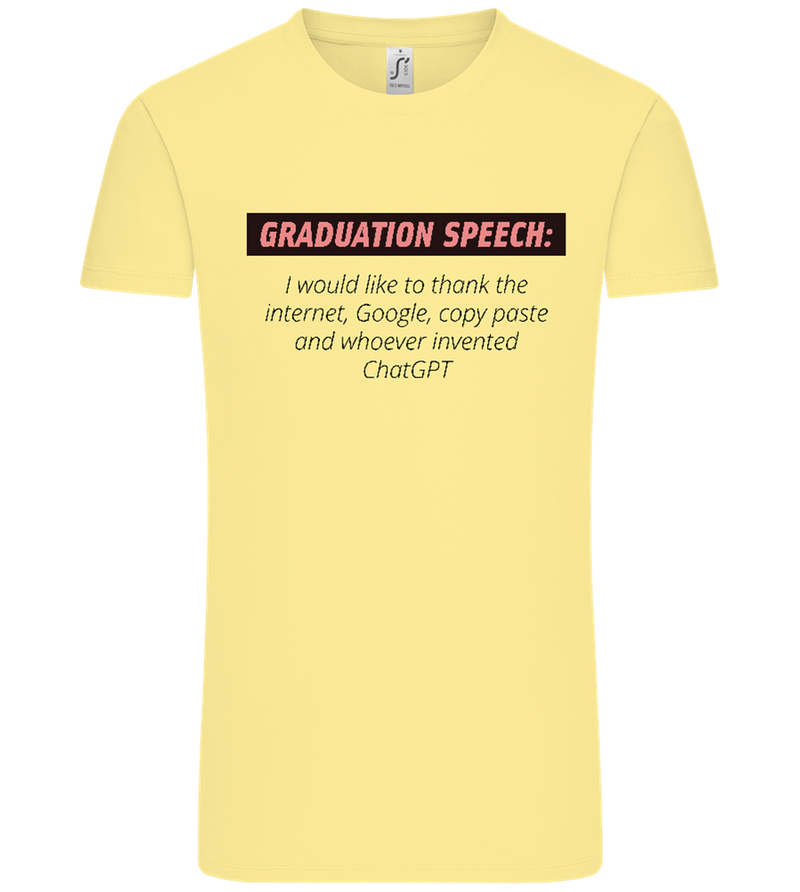 Graduation Speech Design - Comfort Unisex T-Shirt_AMARELO CLARO_front