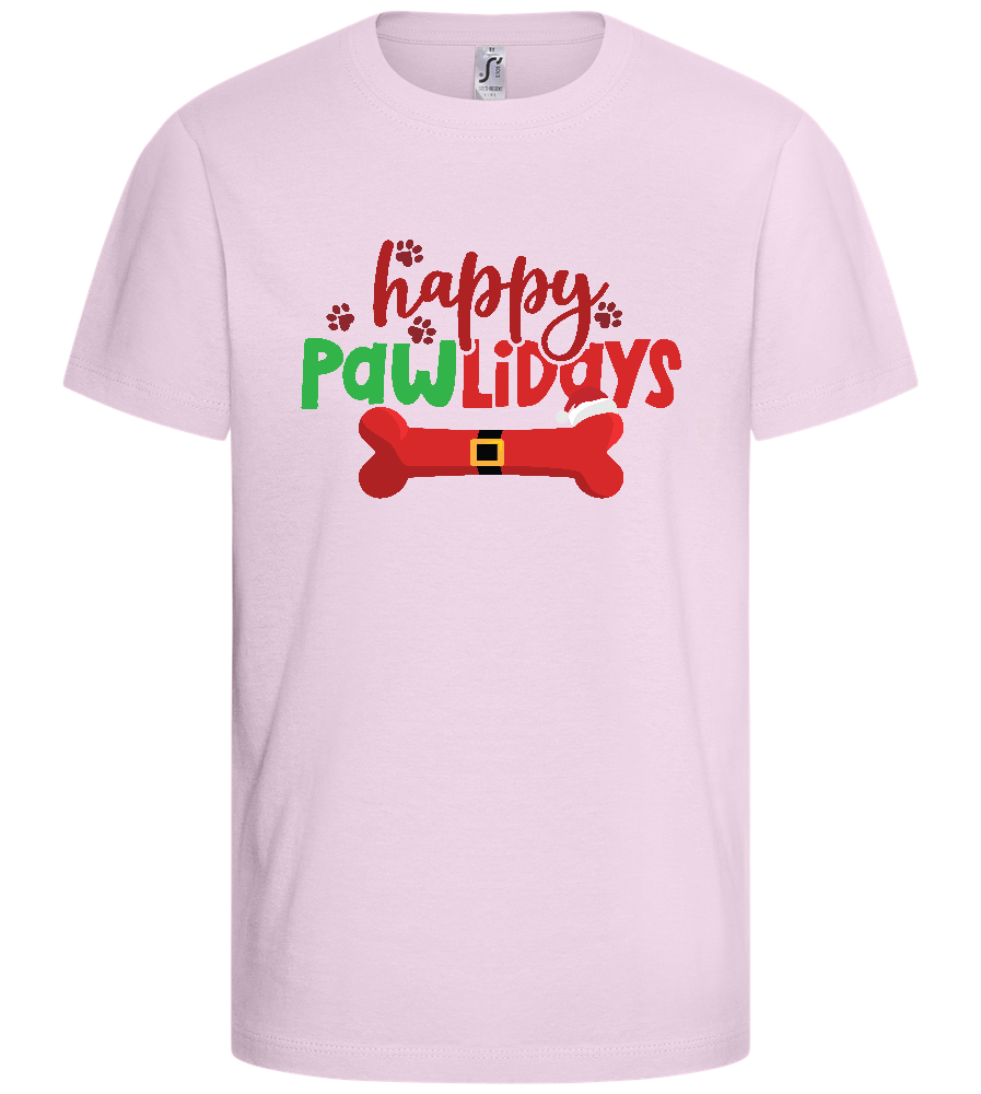 Happy Pawlidays Design - Comfort kids fitted t-shirt_LIGHT PINK_front