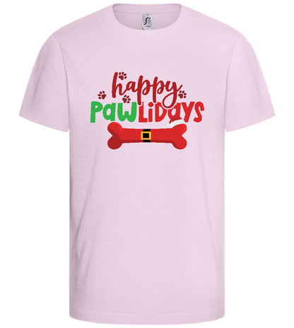 Happy Pawlidays Design - Comfort kids fitted t-shirt_LIGHT PINK_front