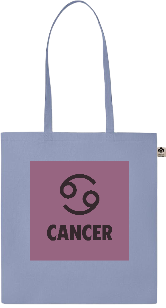 Zodiac Cancer Design - Essential colored organic cotton tote bag_BABY BLUE_front