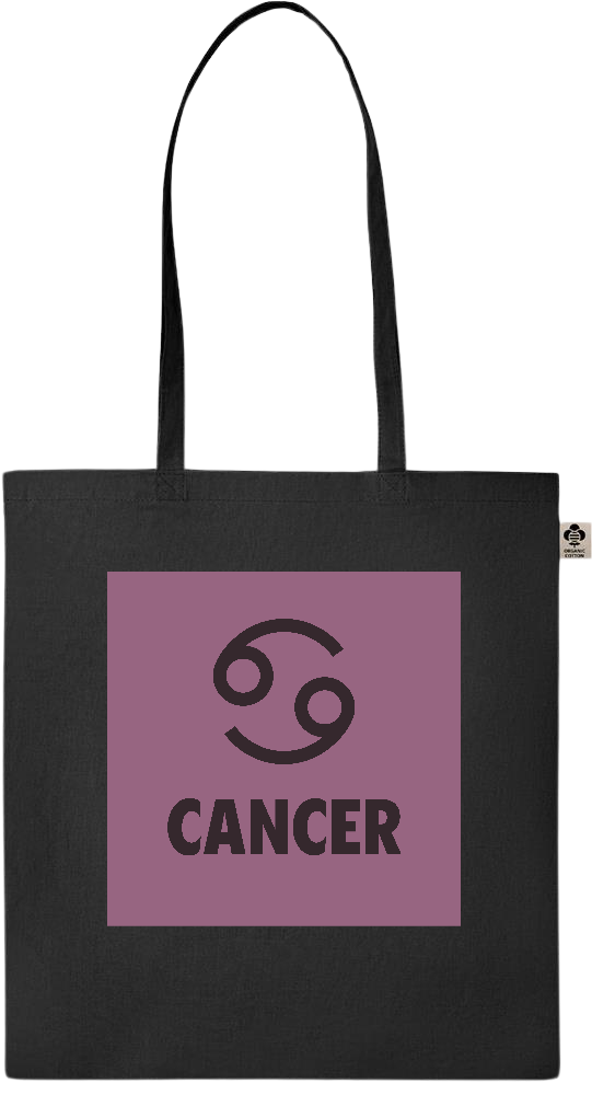 Zodiac Cancer Design - Essential colored organic cotton tote bag_BLACK_front