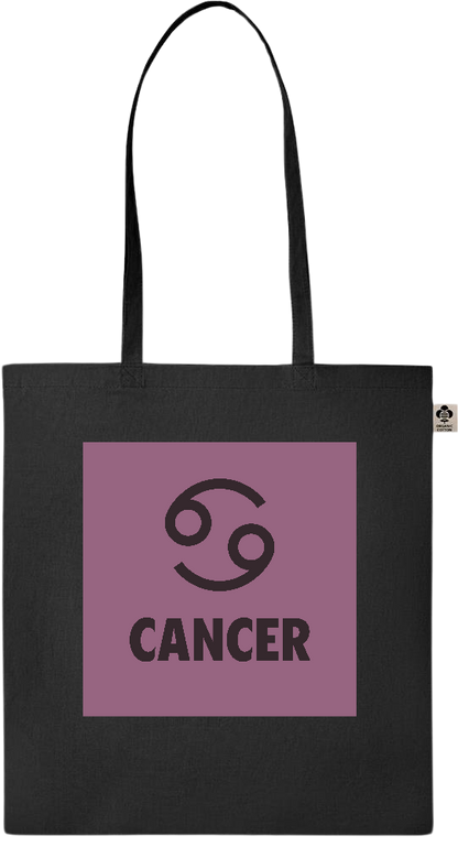 Zodiac Cancer Design - Essential colored organic cotton tote bag_BLACK_front