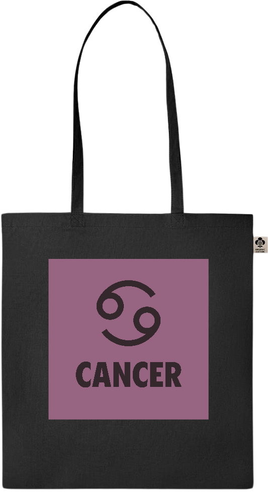 Zodiac Cancer Design - Essential colored organic cotton tote bag_BLACK_front