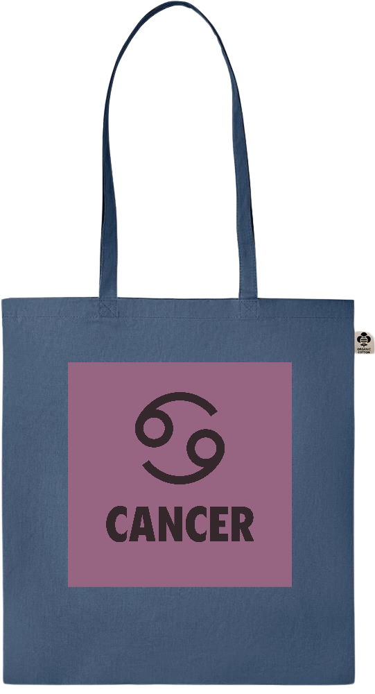 Zodiac Cancer Design - Essential colored organic cotton tote bag_BLUE_front