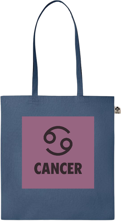 Zodiac Cancer Design - Essential colored organic cotton tote bag_BLUE_front