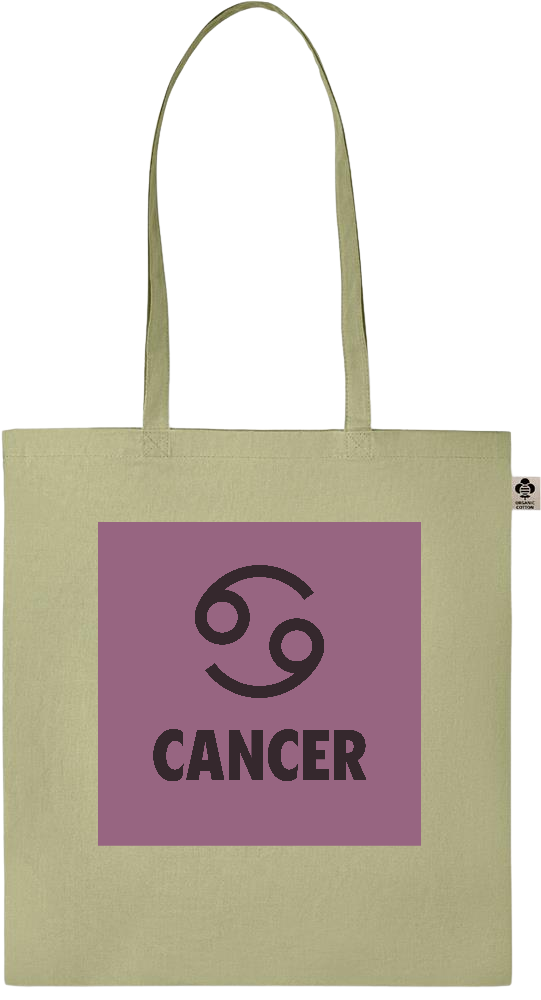 Zodiac Cancer Design - Essential colored organic cotton tote bag_GREEN_front