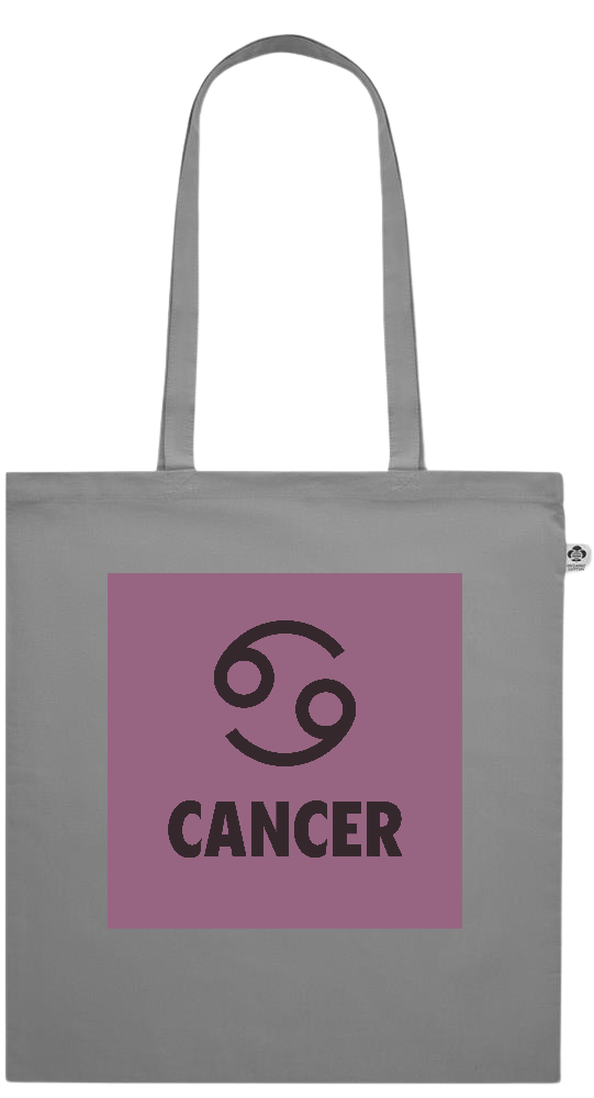 Zodiac Cancer Design - Essential colored organic cotton tote bag_GREY_front