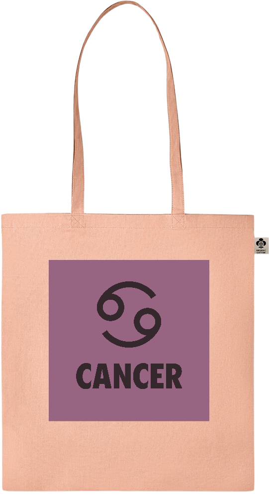 Zodiac Cancer Design - Essential colored organic cotton tote bag_ORANGE_front