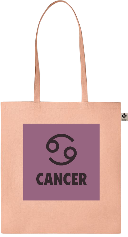 Zodiac Cancer Design - Essential colored organic cotton tote bag_ORANGE_front